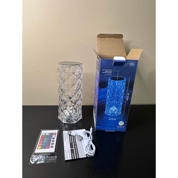 GLOBE LED Integrated Rechargeable Crystal Portable Touch Lamp with Remote New - Picture 9 of 16